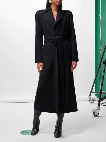 gabriela hearst - lachlan belted recycled-cashmere coat - womens - black