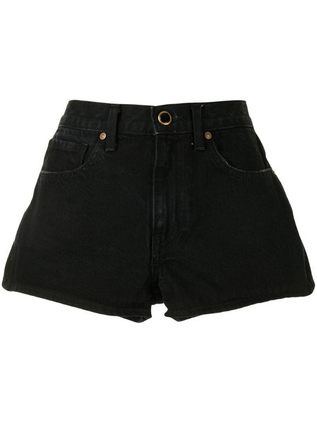 Khaite Charlotte mid-rise denim shorts in black