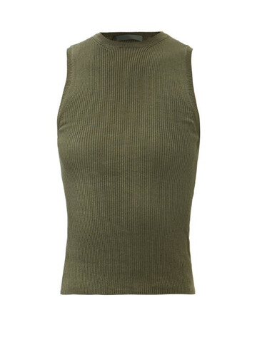 WARDROBE.NYC Wardrobe. nyc - Ribbed Cotton-jersey Tank Top - Womens - Green