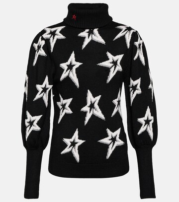 perfect moment star dust wool turtleneck sweater in black