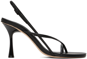 studio amelia black wishbone 90 heeled sandals
