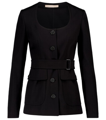 AlaÃ¯a Belted cotton gabardine jacket in black