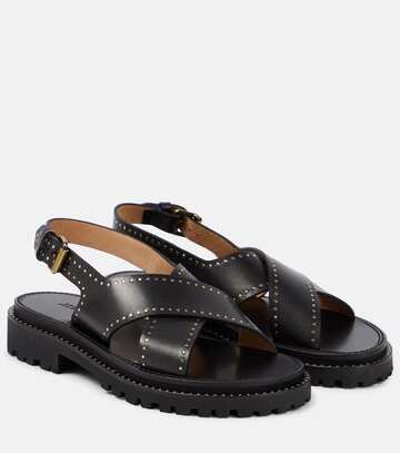 isabel marant baem studded leather sandals in black