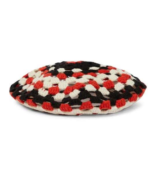 Ganni Crocheted wool-blend beret