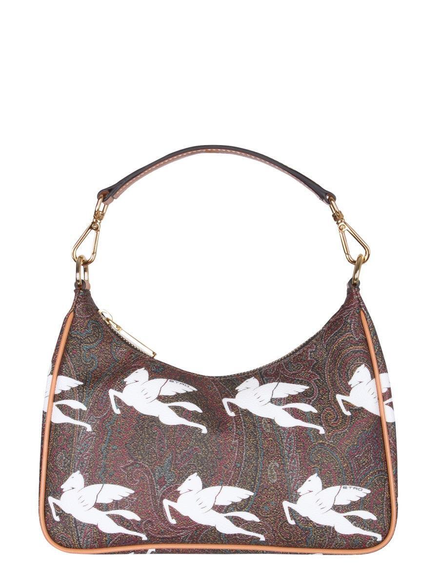 Etro Paisley Printed Zipped Shoulder Bag in white