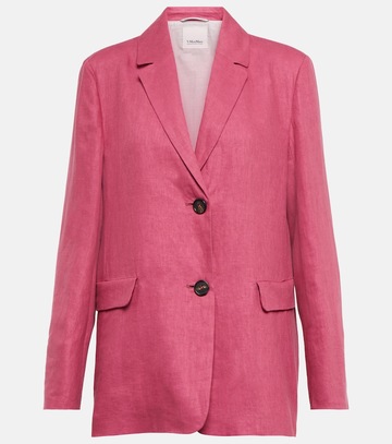 's max mara sofia single-breasted linen blazer in pink