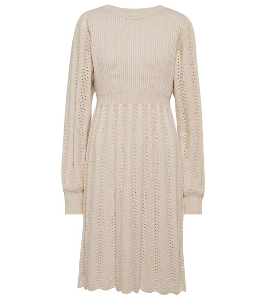 See By ChloÃ© Pointelle sweater dress in white