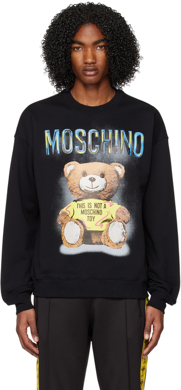 moschino black teddy bear sweatshirt in print
