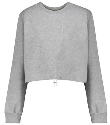 Frankie Shop Cropped cotton sweatshirt in grey
