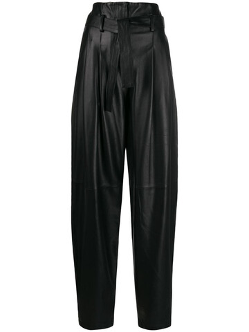 Wandering loose-fit high-waisted trousers in black