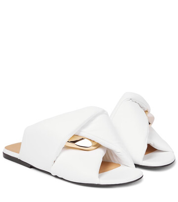 Jw Anderson Chain Twist leather sandals in white