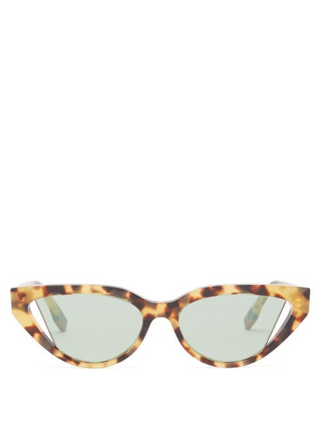 Fendi - Fendi Way Cat-eye Tortoiseshell-acetate Sunglasses - Womens - Green Brown