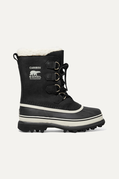 Sorel - Caribou Waterproof Nubuck And Rubber Boots - Black