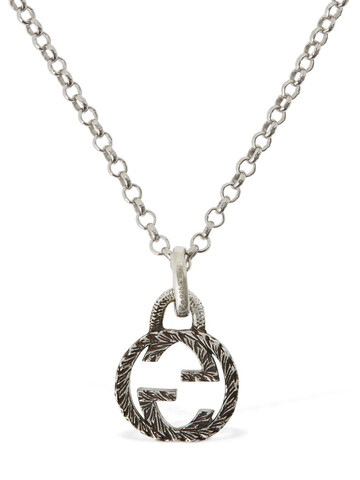 GUCCI 50cm Interlocking Gg Necklace in silver