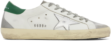 golden goose white & gray super-star classic sneakers