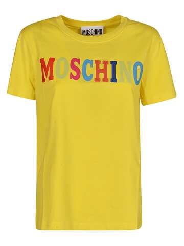 Moschino Logo Print T-shirt in yellow