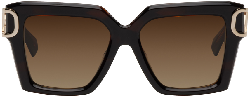 Valentino Garavani Tortoiseshell I Squared Frame Sunglasses in brown