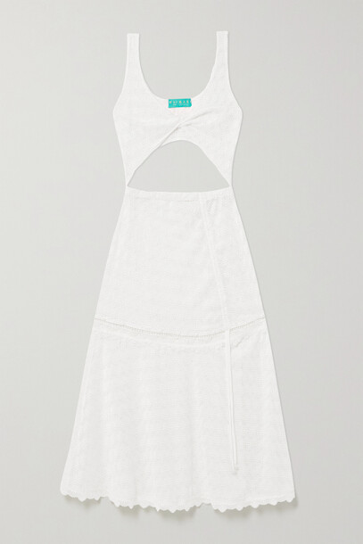 WAIMARI - + Net Sustain Eliza Cutout Guipure Lace-trimmed Crochet-knit Midi Dress - White