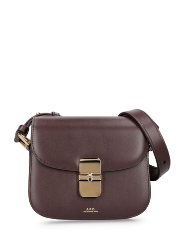 A.P.C. Mini Grace Leather Shoulder Bag in brown