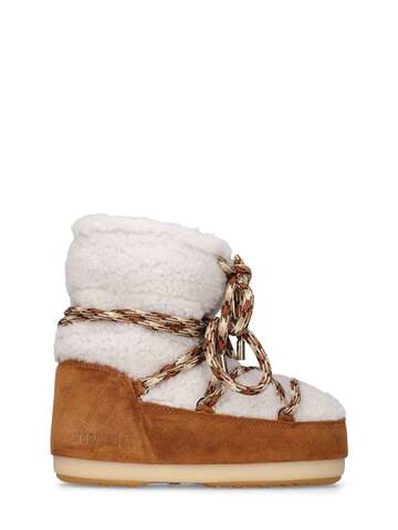 moon boot low icon shearling & suede moon boots