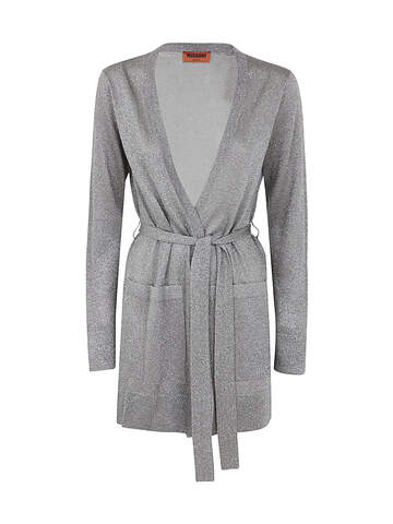 Missoni Oversize Cardigan With Belt in grey / silver