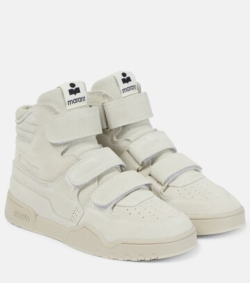isabel marant suede high-top sneakers in white