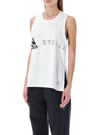 Adidas by Stella McCartney Logo Tank Top in bianco