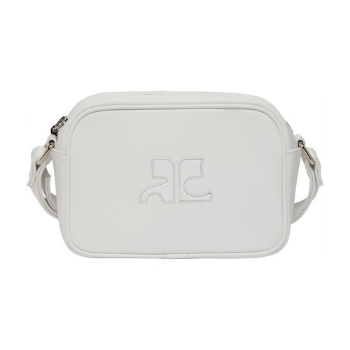 Courreges Leather Camera bag in white