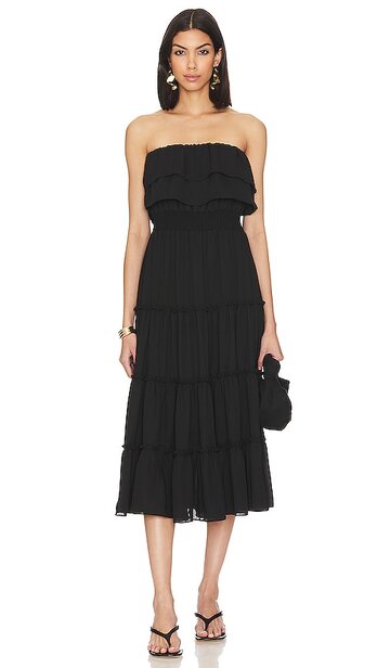 1. state strapless ruffle tiered dress in black