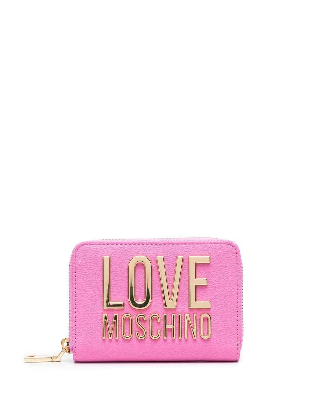 Love Moschino logo-lettering zipped purse - Pink