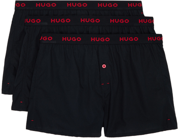 hugo three-pack black logo boxers