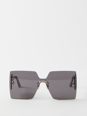 dior - diorclub oversized rimless shield-lens sunglasses - womens - black