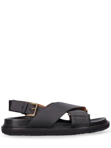 marni 20mm fussbett leather sandals in black