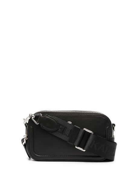 Karl Lagerfeld K/Ikonik 3D leather crossbody bag in black - Wheretoget