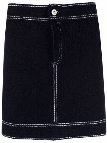barrie cashmere-blend mid-rise skirt - blue