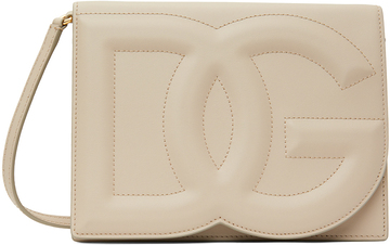dolce & gabbana beige 'dg' logo crossbody bag