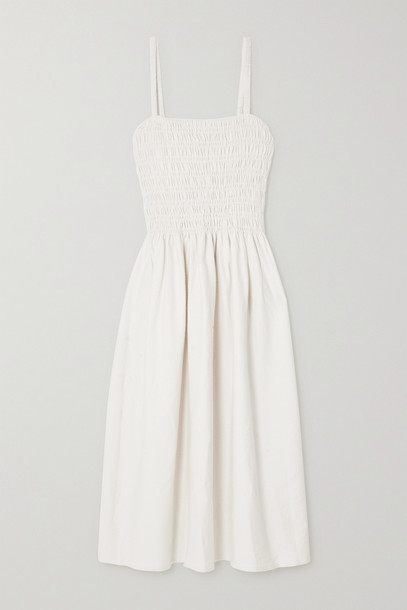 FAITHFULL THE BRAND - + Net Sustain Camden Smocked Cotton-terry Midi Dress - Off-white