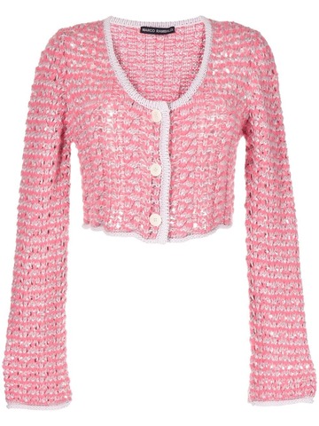 marco rambaldi chunky-knit button-down cardigan - pink