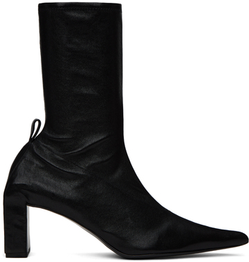 jil sander black pointed boots