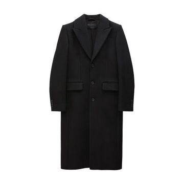 filippa k 93 slim wool coat in black
