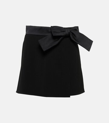 redvalentino bow-embellished wrap miniskirt in black