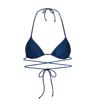 tropic of c praia tie-around bikini top in blue