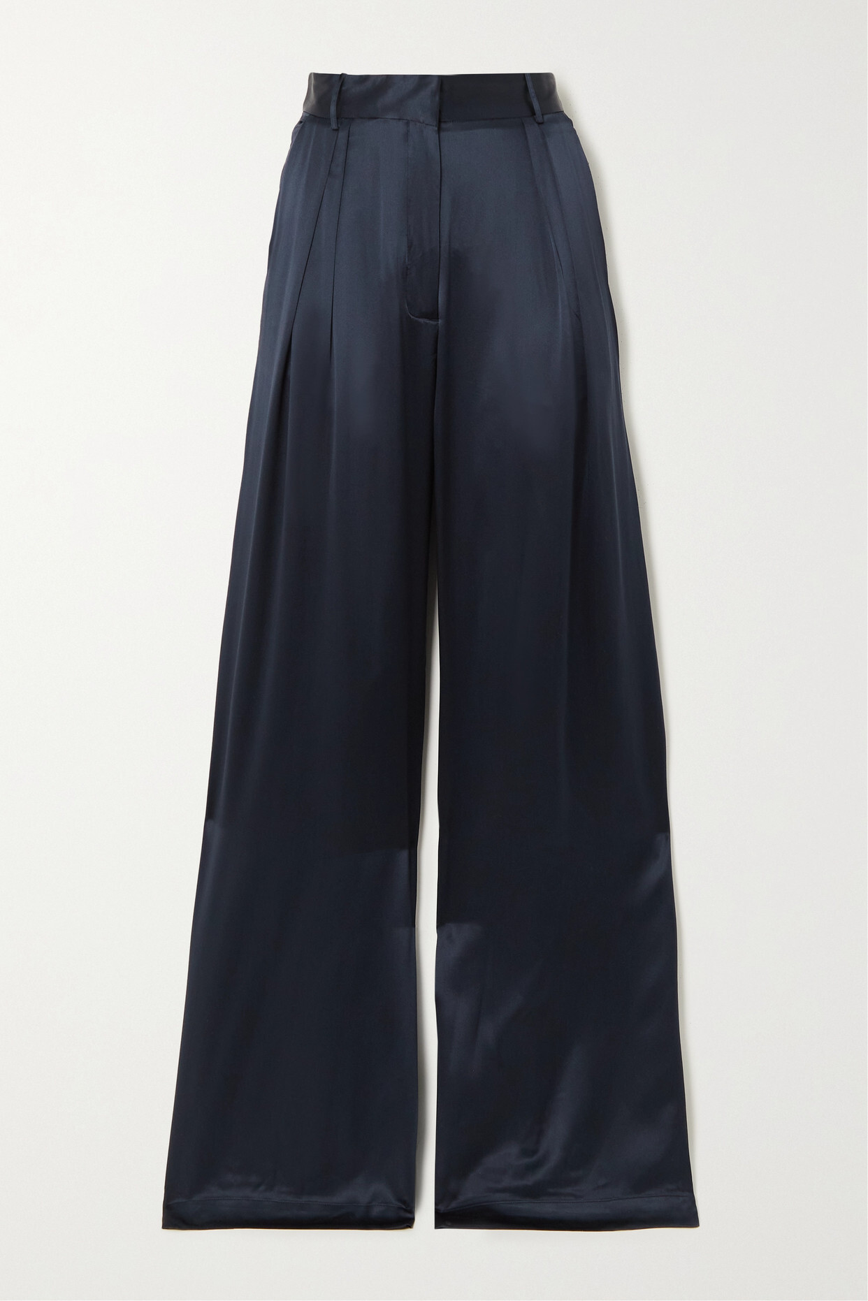 Michael Lo Sordo - Pleated Silk-satin Wide-leg Pants - Blue