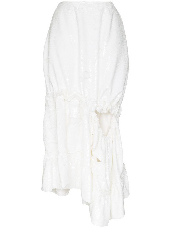 Simone Rocha cutout sequined midi skirt in white