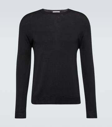lardini wool, silk, and cashmere sweater in black