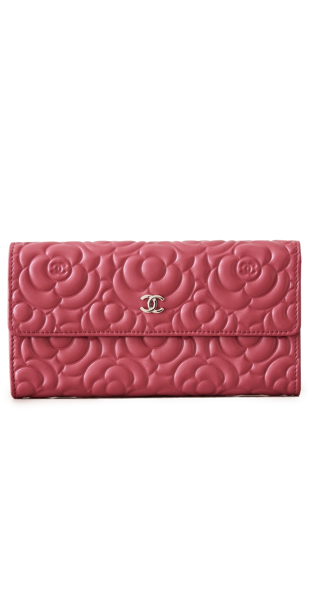 What Goes Around Comes Around Chanel Pink Lambskin Camellia Wallet