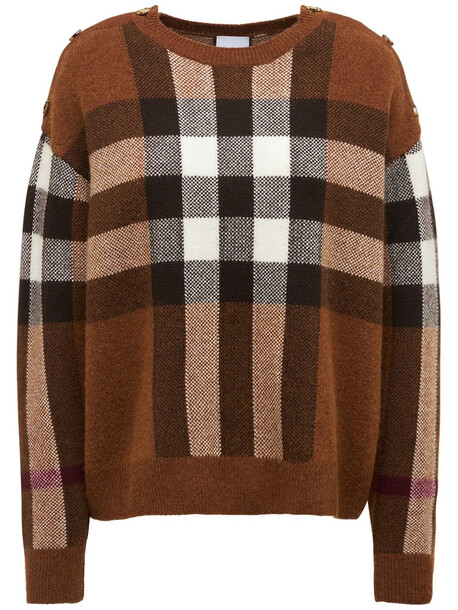 BURBERRY Darla Checked Wool & Cashmere Sweater