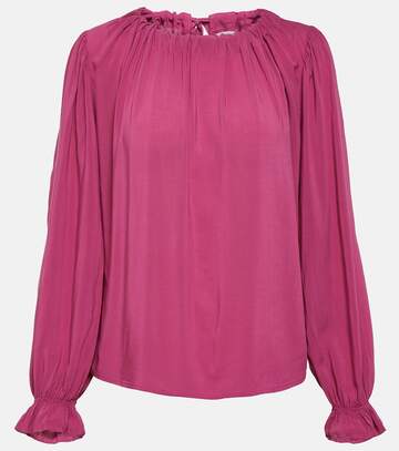 velvet bristol challis blouse in pink