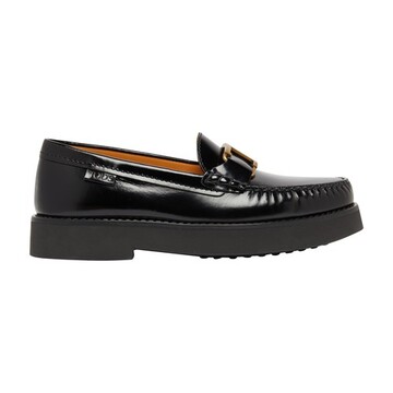 tod's leather loafers in nero