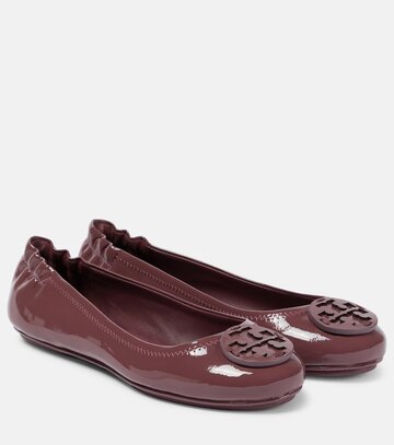 Tory Burch Minnie Travel patent leather ballet flats in purple